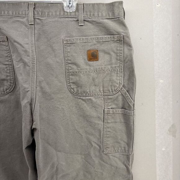 Carhartt B11 DES - Beige Men’s Canvas Work Pants Dungaree Fit 38x29 Straight Leg - Picture 3 of 7